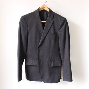 Slim fit charcoal gray wool blazer
